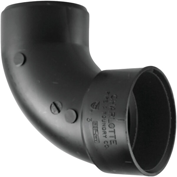 Charlotte Pipe And Foundry 2 In. Hub x Spigot 90 Deg. Sanitary Street ABS Elbow 1/4 Bend ABS 00302 0800HA - main